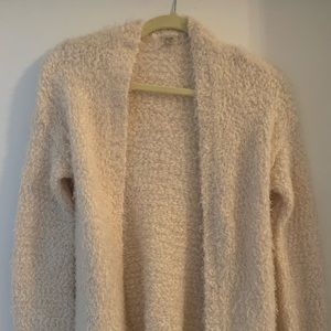 Cream fuzzy cardigan